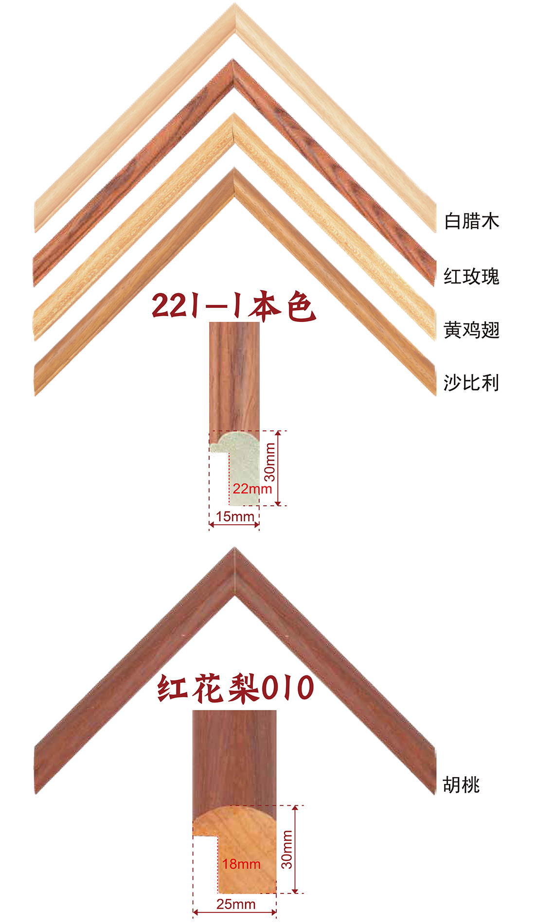 手擦色、包覆、白木线条