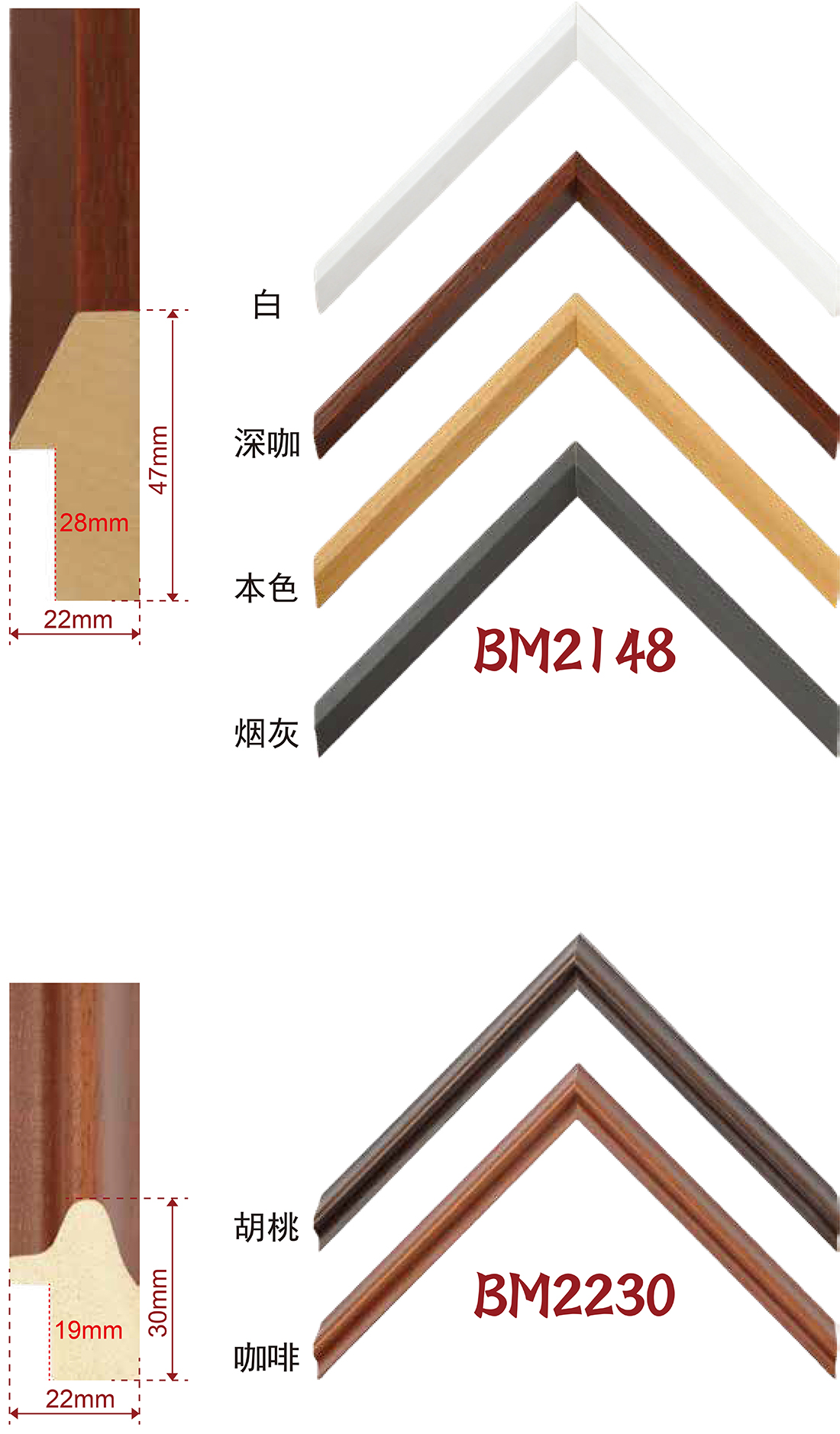 手擦色、包覆、白木线条
