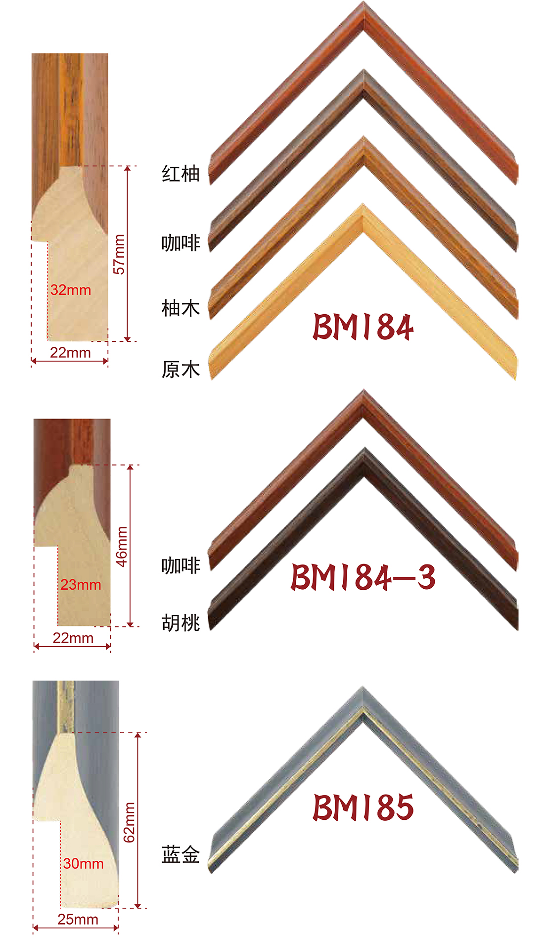 手擦色、包覆、白木线条
