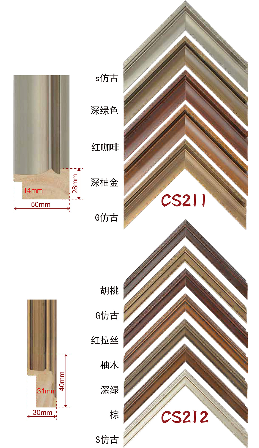 手擦色、包覆、白木线条