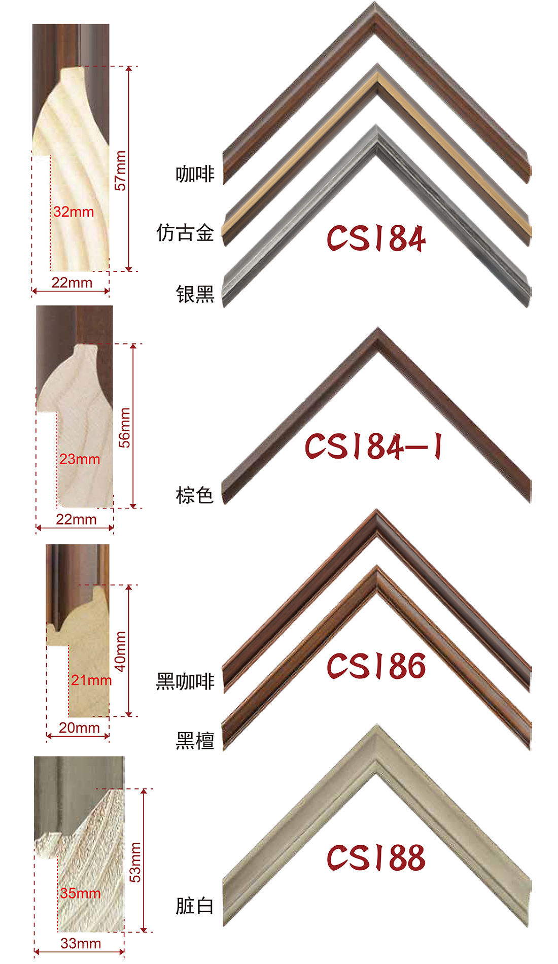 手擦色、包覆、白木线条